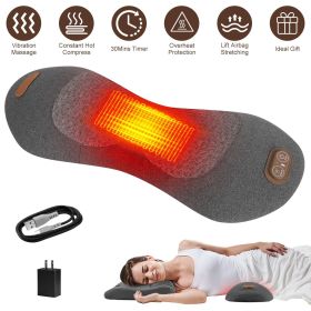 Portable 3 in 1 Lumbar Massager with Heating Vibration Airbag Stretch, Memory Foam Back Support Pillow for Home Office Car, Ideal Gift for Men Wo