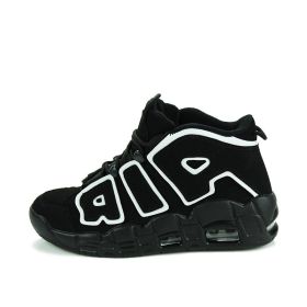 Men and women with the same fashion sneakers couple high top thick sole basketball shoes 36-45 (Color: Black, size: 45)