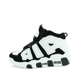 Men and women with the same fashion sneakers couple high top thick sole basketball shoes 36-45 (Color: Black white, size: 44)