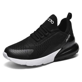 Men's and women's fashion trends all match sports shoes Fashion shoes casual breathable casual shoes men's fashion shoes (Color: Black white, size: 46)