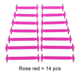 Silicone Elastic Shoelaces Fashion Unisex Athletic No Tie Shoe Lace All Sneakers Fit Quick Shoe Lace (Color: A Pink, Ships From: China)