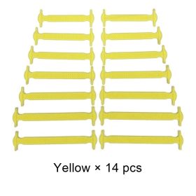 Silicone Elastic Shoelaces Fashion Unisex Athletic No Tie Shoe Lace All Sneakers Fit Quick Shoe Lace (Color: A Yellow, Ships From: China)