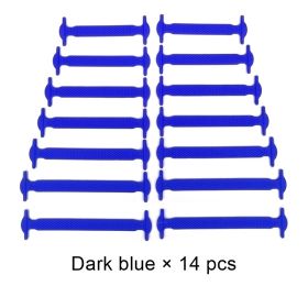 Silicone Elastic Shoelaces Fashion Unisex Athletic No Tie Shoe Lace All Sneakers Fit Quick Shoe Lace (Color: A Deep blue, Ships From: China)