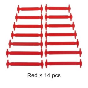 Silicone Elastic Shoelaces Fashion Unisex Athletic No Tie Shoe Lace All Sneakers Fit Quick Shoe Lace (Color: A Red, Ships From: China)
