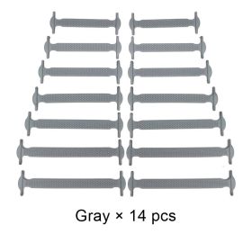 Silicone Elastic Shoelaces Fashion Unisex Athletic No Tie Shoe Lace All Sneakers Fit Quick Shoe Lace (Color: A Gray, Ships From: China)