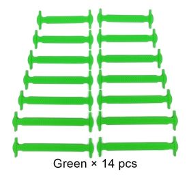 Silicone Elastic Shoelaces Fashion Unisex Athletic No Tie Shoe Lace All Sneakers Fit Quick Shoe Lace (Color: A Green, Ships From: China)