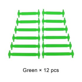 Silicone Elastic Shoelaces Fashion Unisex Athletic No Tie Shoe Lace All Sneakers Fit Quick Shoe Lace (Color: B Green, Ships From: China)
