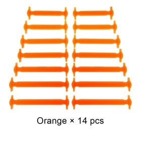 Silicone Elastic Shoelaces Fashion Unisex Athletic No Tie Shoe Lace All Sneakers Fit Quick Shoe Lace (Color: A Orange, Ships From: China)
