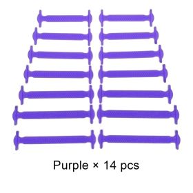 Silicone Elastic Shoelaces Fashion Unisex Athletic No Tie Shoe Lace All Sneakers Fit Quick Shoe Lace (Color: A Purple, Ships From: China)