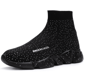 New high top breathable foot pedal men's and women's same couple shoes high bounce flying woven casual shoes (Color: babysbreath, size: 40)