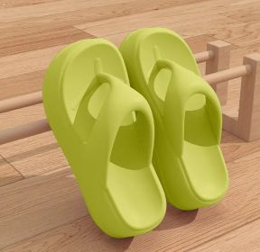 Summer new height-up women's flip-flops fashion trend everything with beach shoes slippers (Color: Green, size: 40-41)