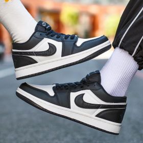 New Air Force AJ1 green apple couple shoes men's sports basketball shoes fashion trend match men's and women's casual sports shoes 36-45 (Color: Black white, size: 45)