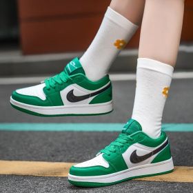 New Air Force AJ1 green apple couple shoes men's sports basketball shoes fashion trend match men's and women's casual sports shoes 36-45 (Color: Green, size: 39)