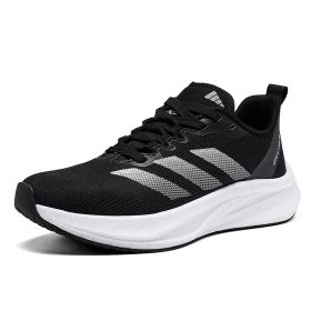 Summer new couple carbon plate sports shoes Breathable running sports shoes fashion men's and women's sports shoes (Color: Black and white, size: 37)