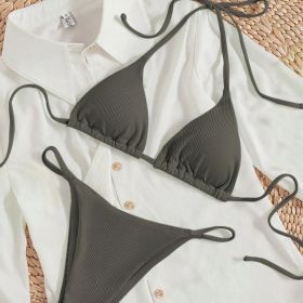Factory Wholesale Women's Sexy Small Rib Bikini Tie Bikini Set Two Piece Swimsuit Beach Wear (Option: Style13-M)